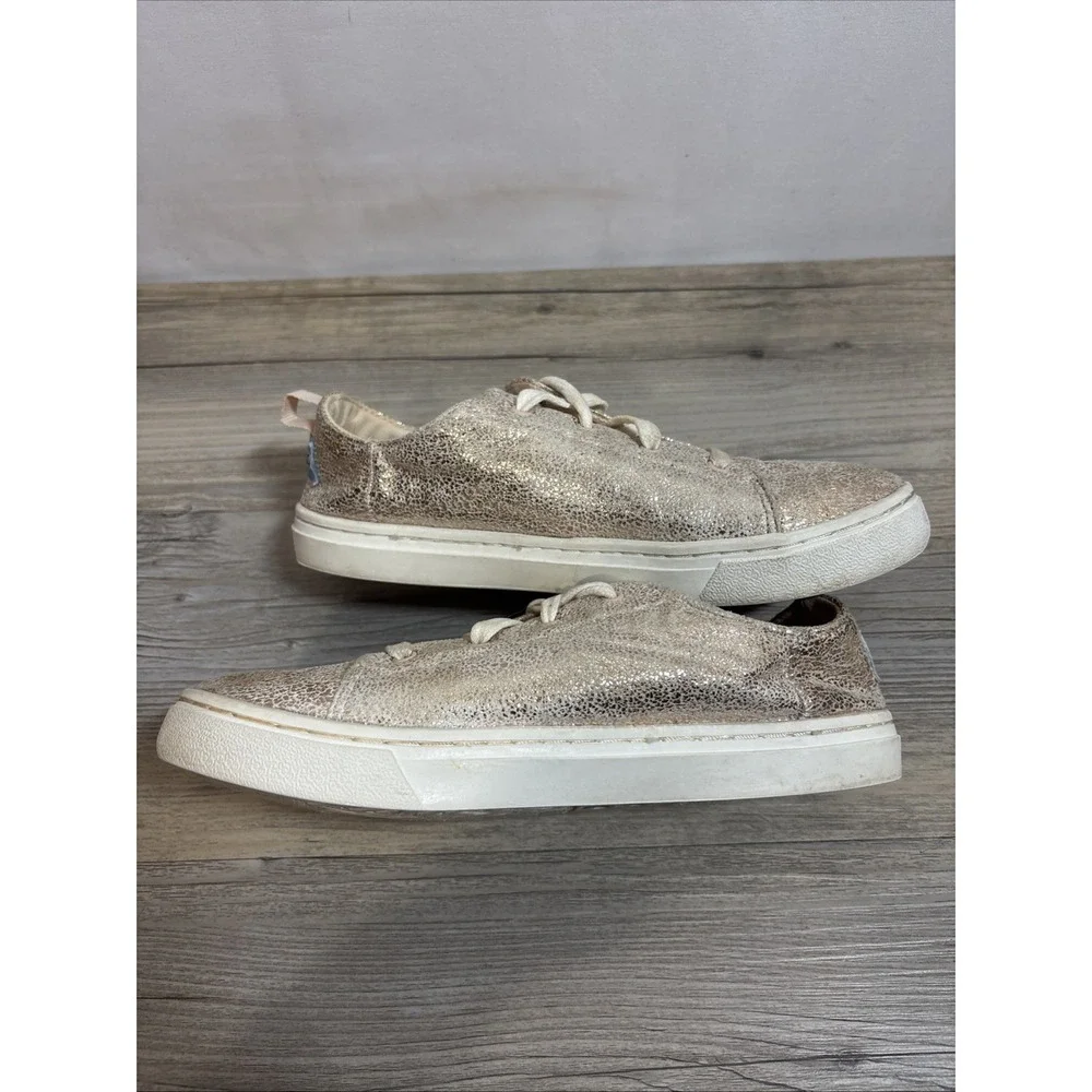 Girls 3‎ TOMS Peach Shiny Casual Shoe Sneaker
